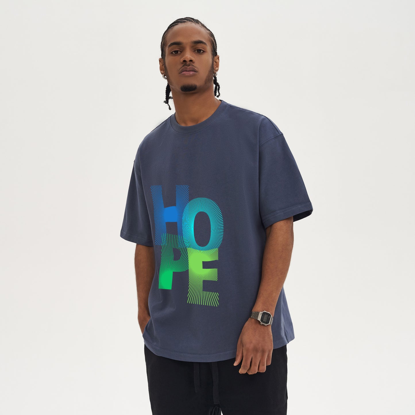 hope | boxy shirt | blue