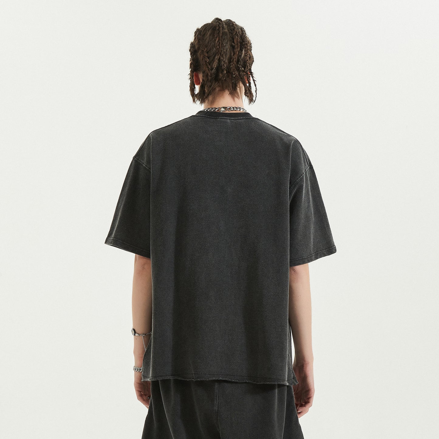 usa sport | faded raw shirt | black