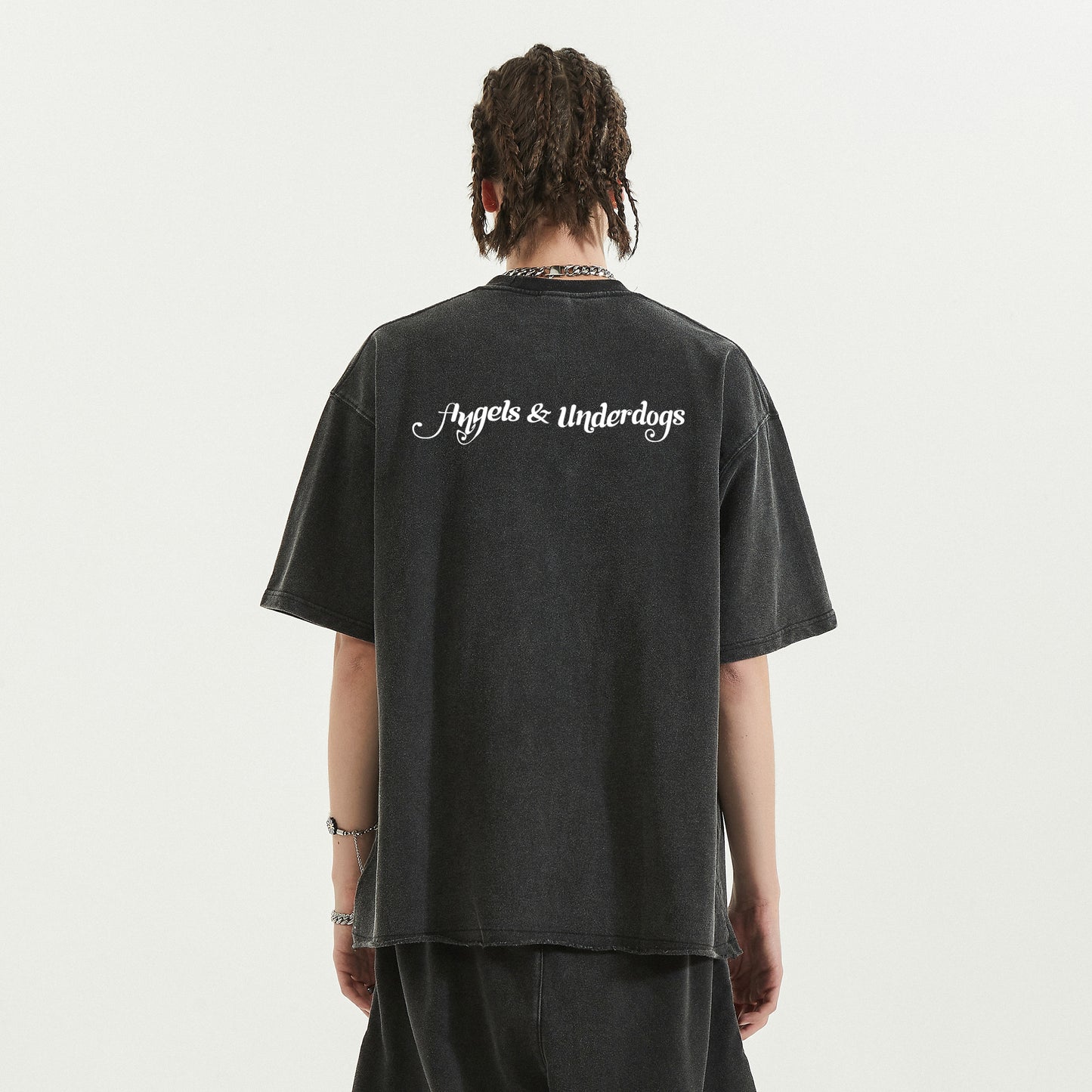 change | faded raw t-shirt | black
