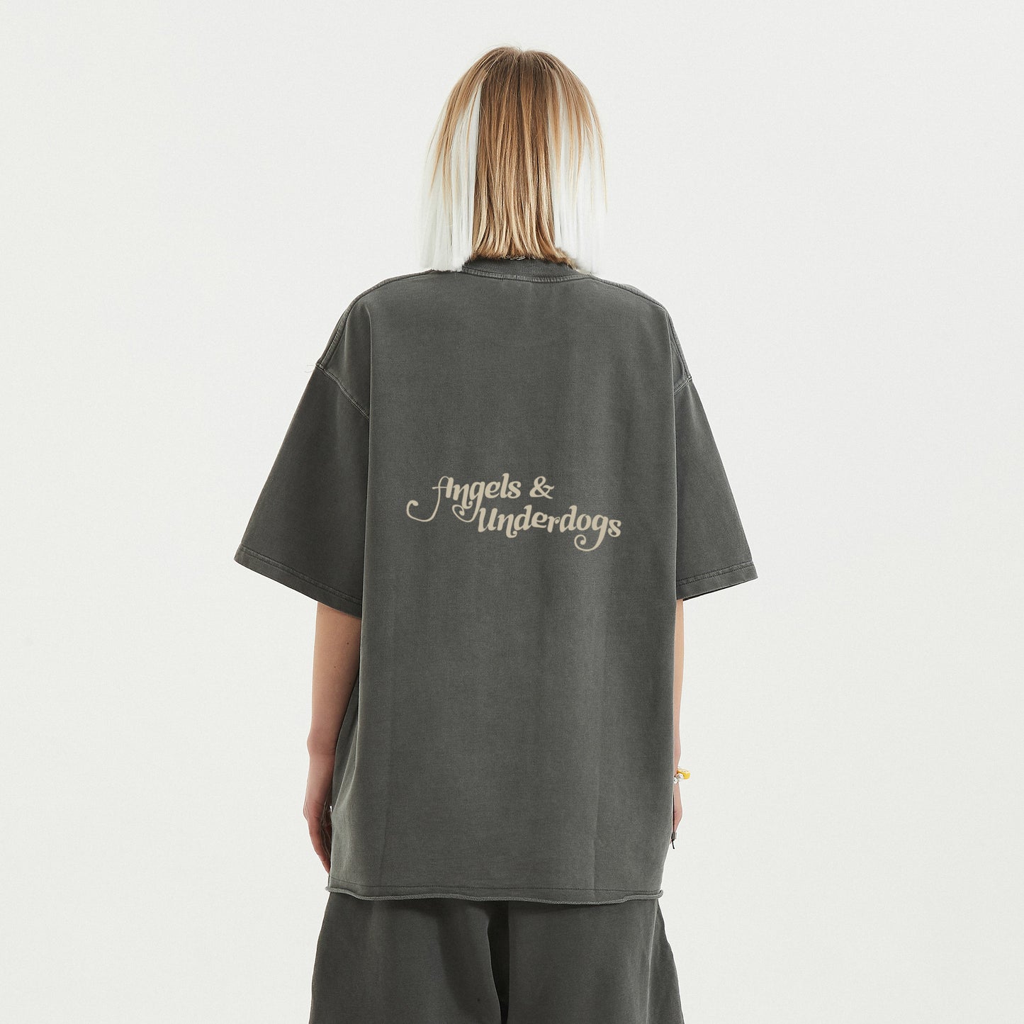 bitch | faded raw t-shirt | black