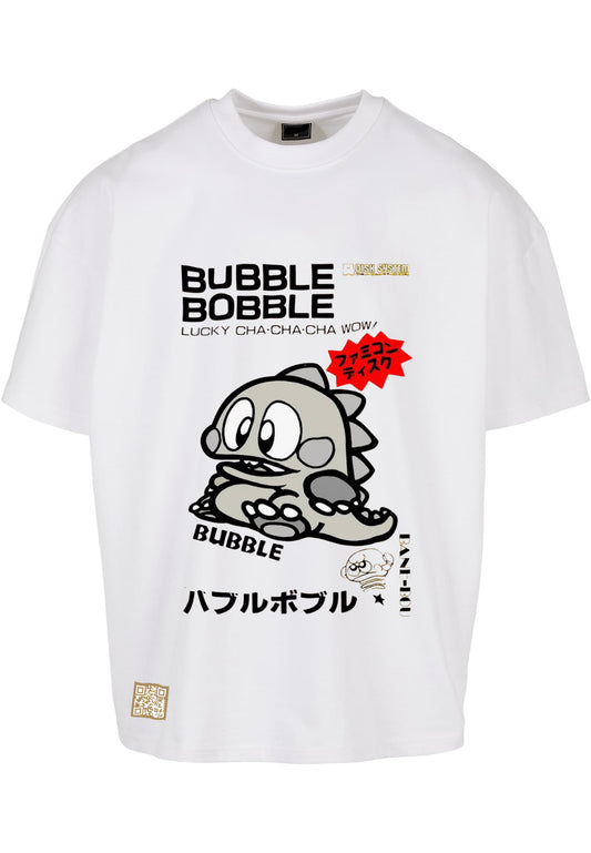 "BUBBLE BOBBLE" // Boxy Graphic Tee — Off-White