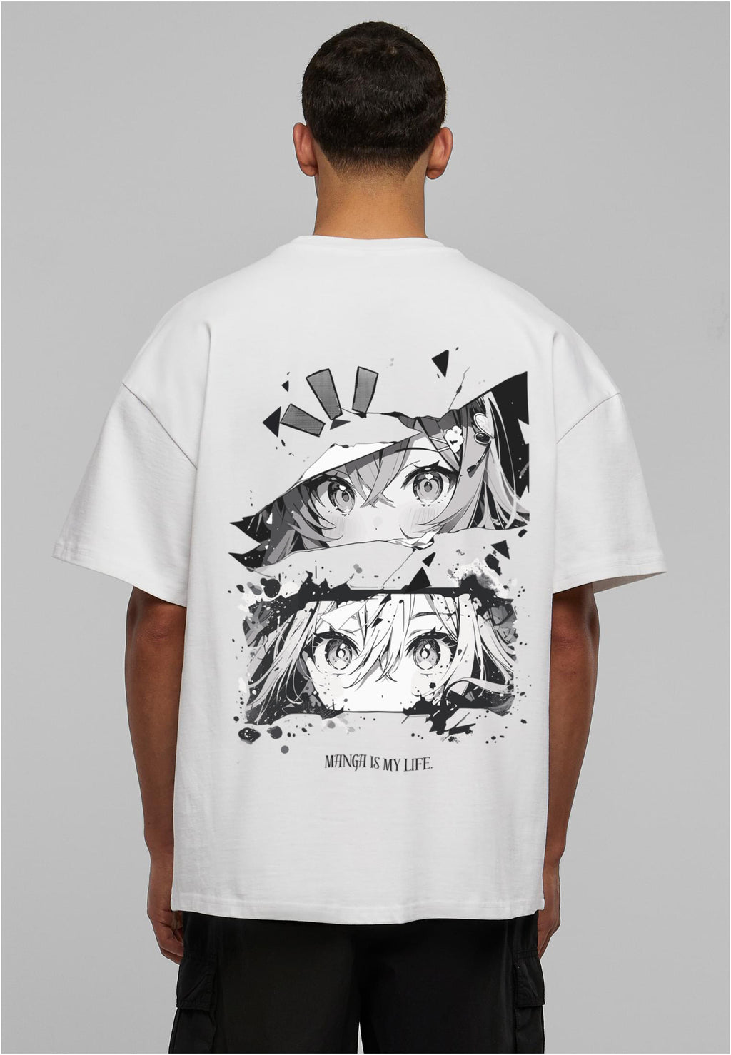 "manga" boxy tee | white