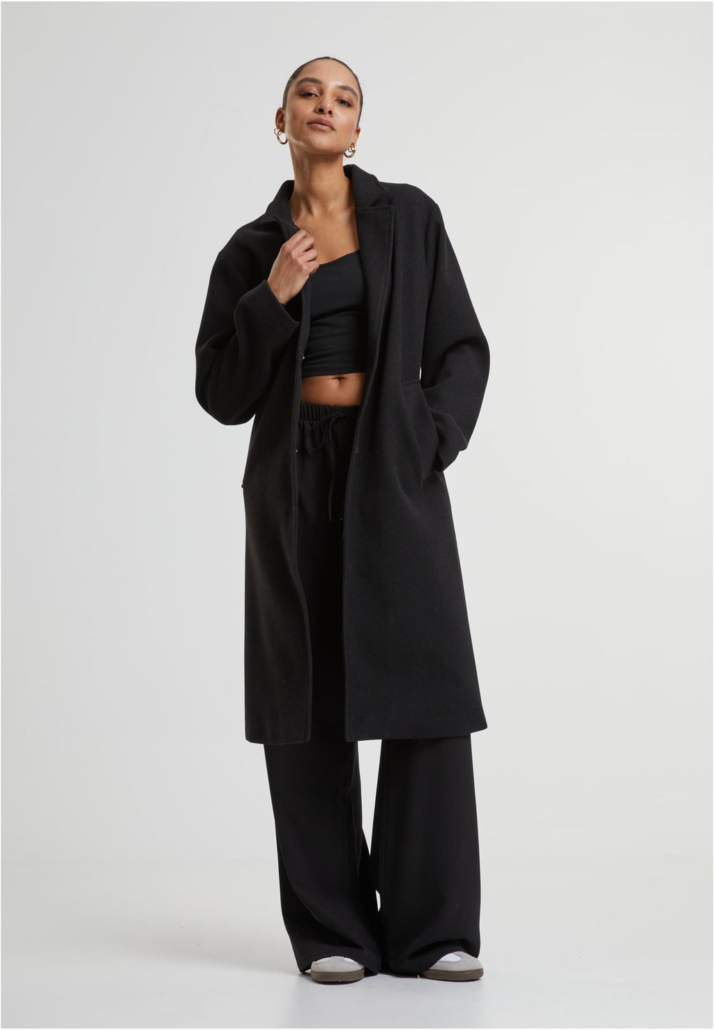 basic long coat black
