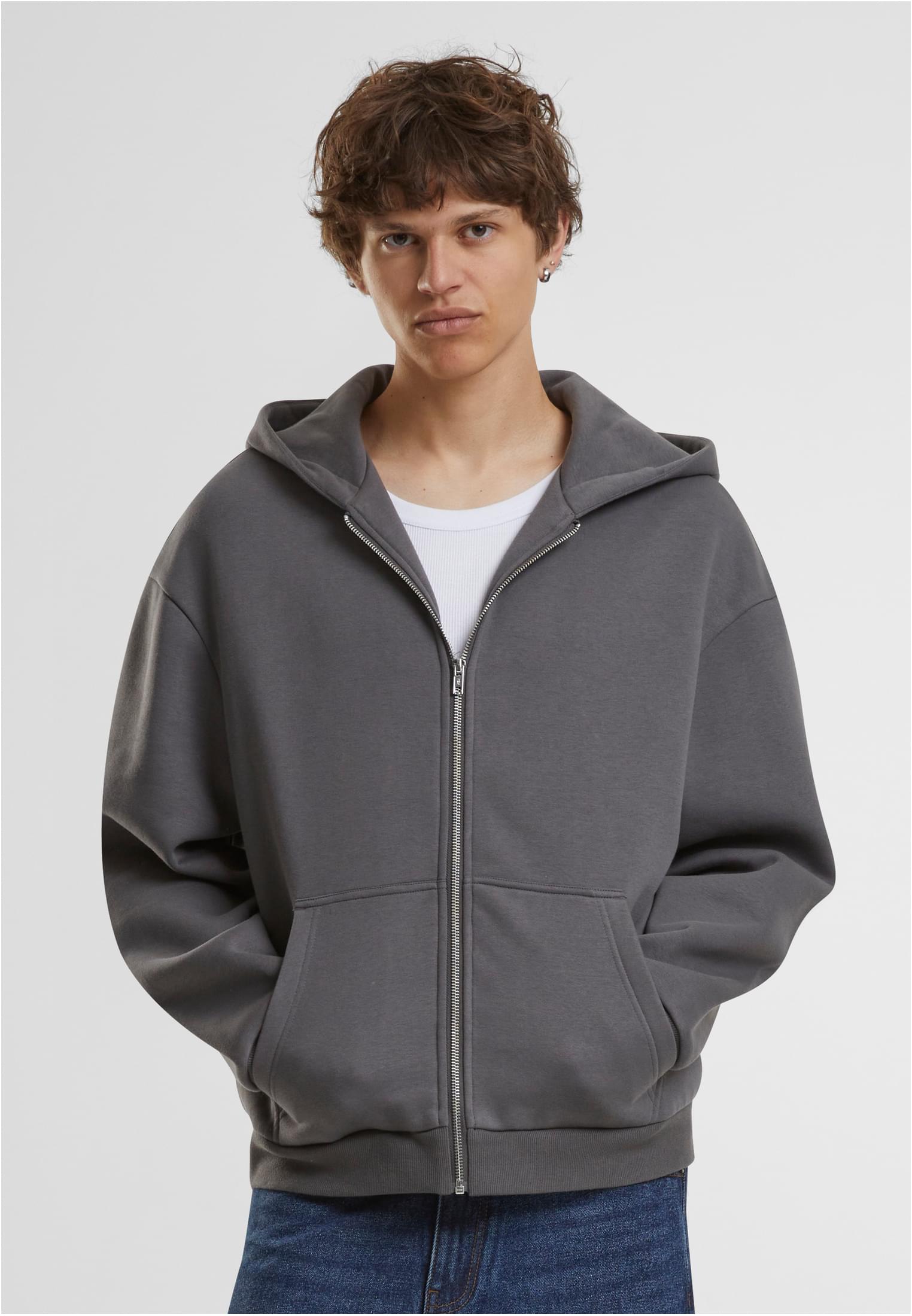 fluffy zip hoodie | "Comfort Zone" | dark grey