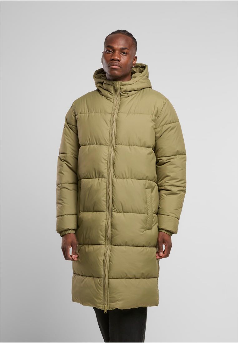 long puffer coat | olive