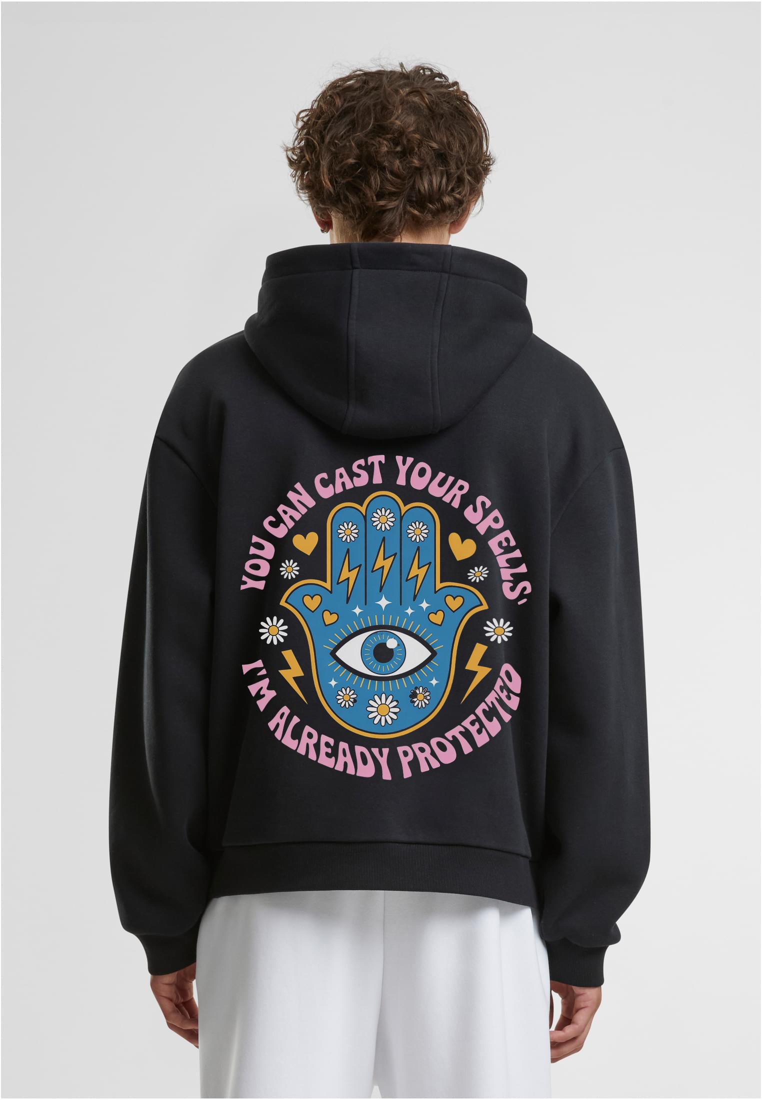 fluffy hoodie | "Magic Eye" | black