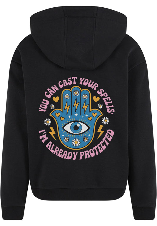 Magic Eye Fluffy Hoodie - black