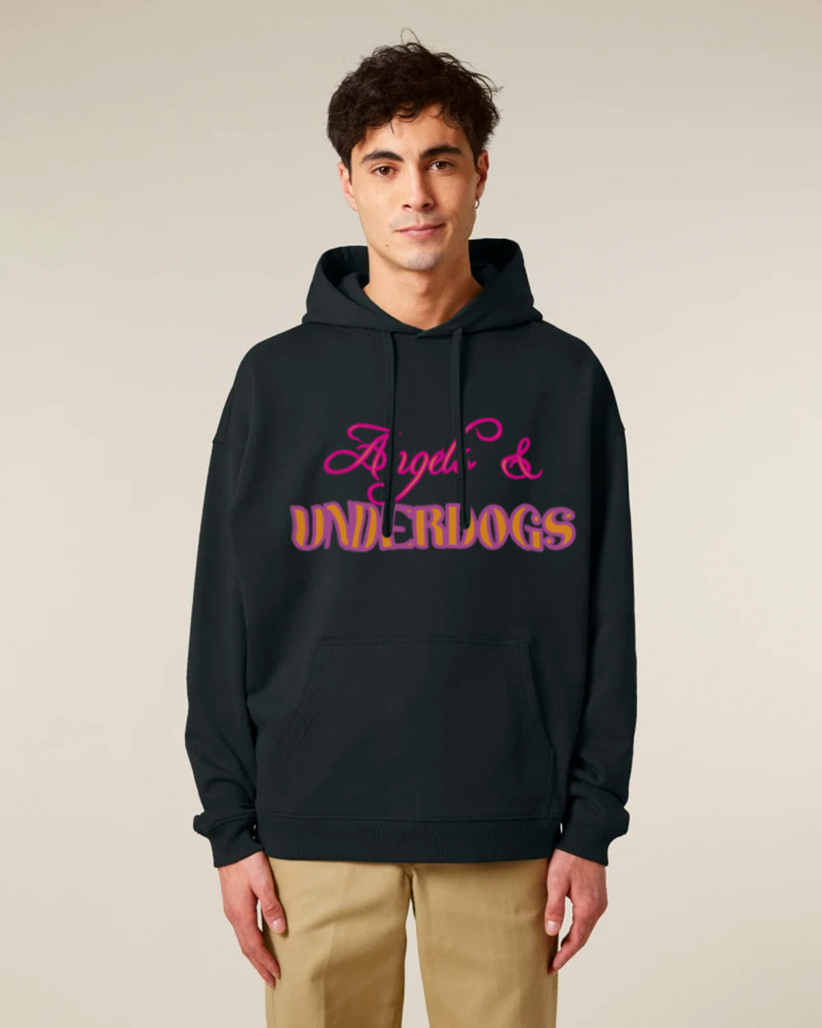 crazy writing |  oversized heavy hoodie | black