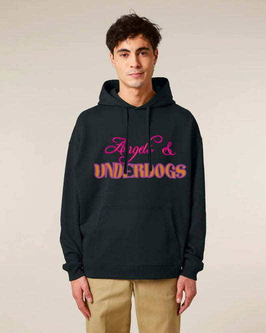 crazy writing |  oversized heavy hoodie | black