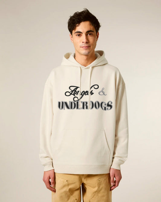 crazy writing |  oversized heavy hoodie | beige