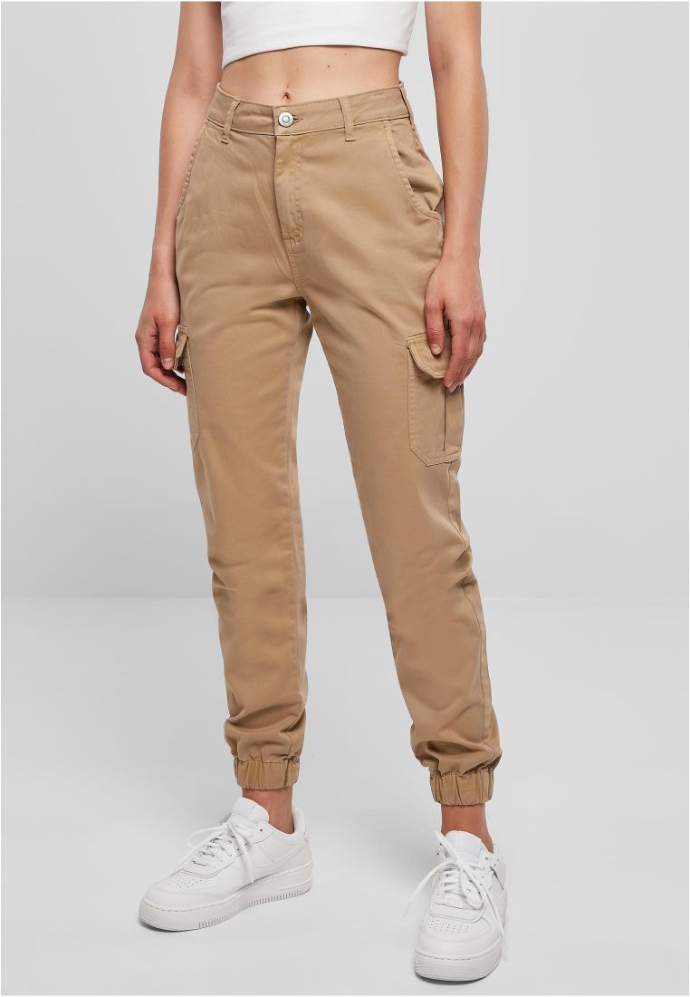 high waist cargo pants | beige