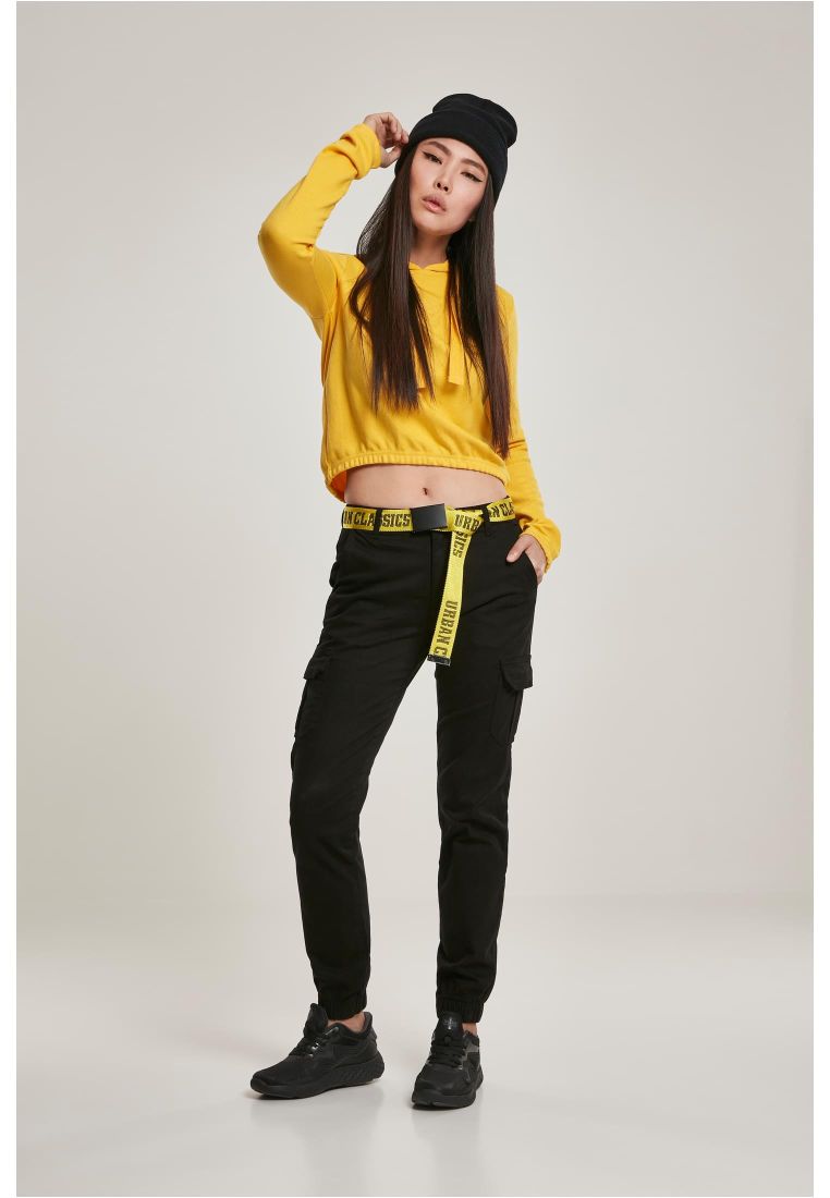 high waist cargo pants | black