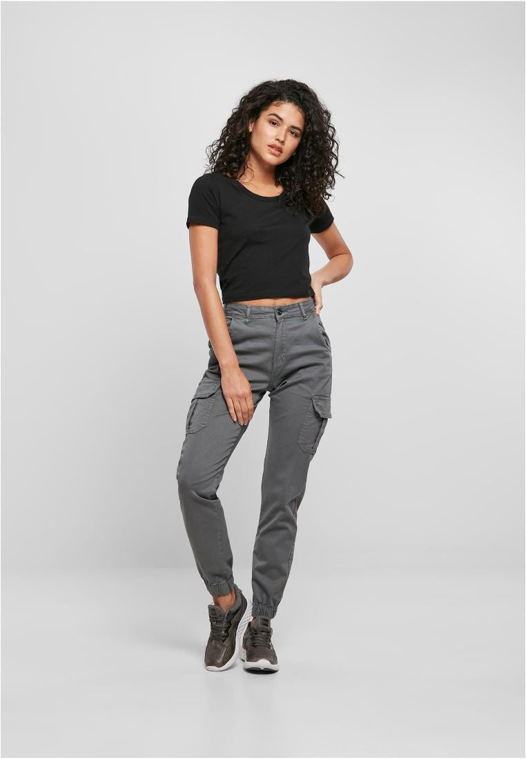 high waist cargo pants | dark shadow