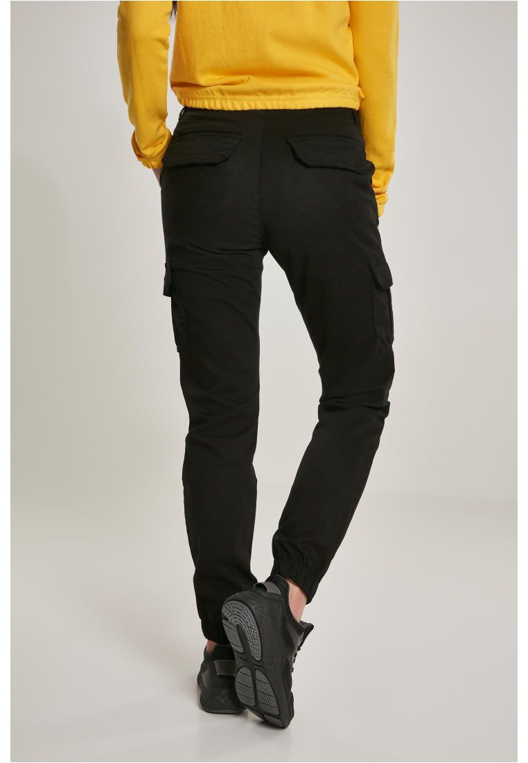 high waist cargo pants | black