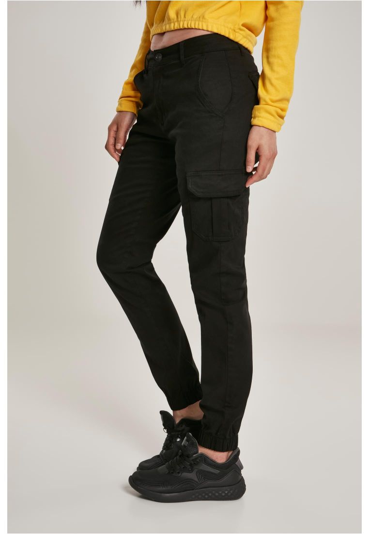 high waist cargo pants | black