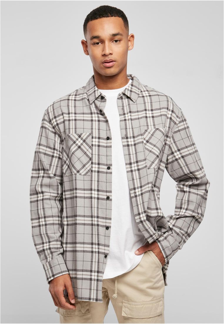 long oversized shirt | grey check