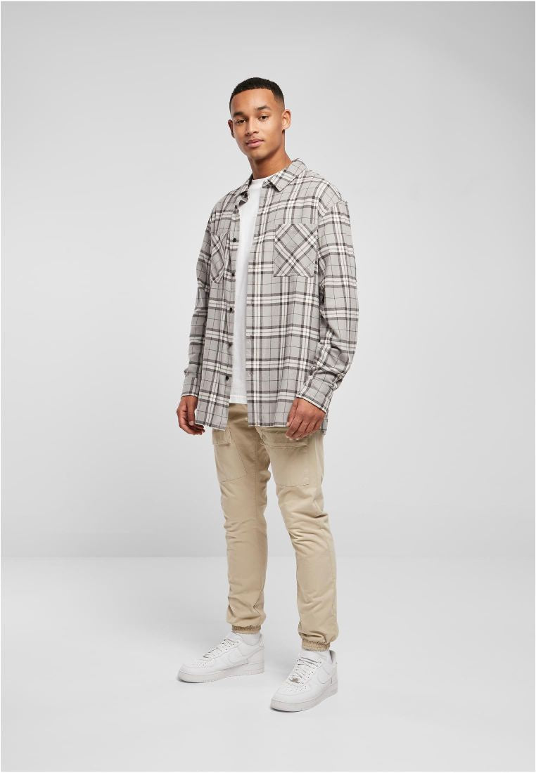 long oversized shirt | grey check