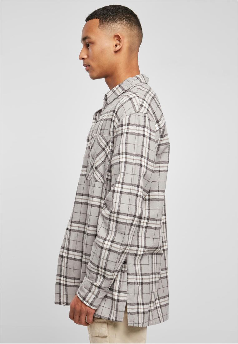 long oversized shirt | grey check