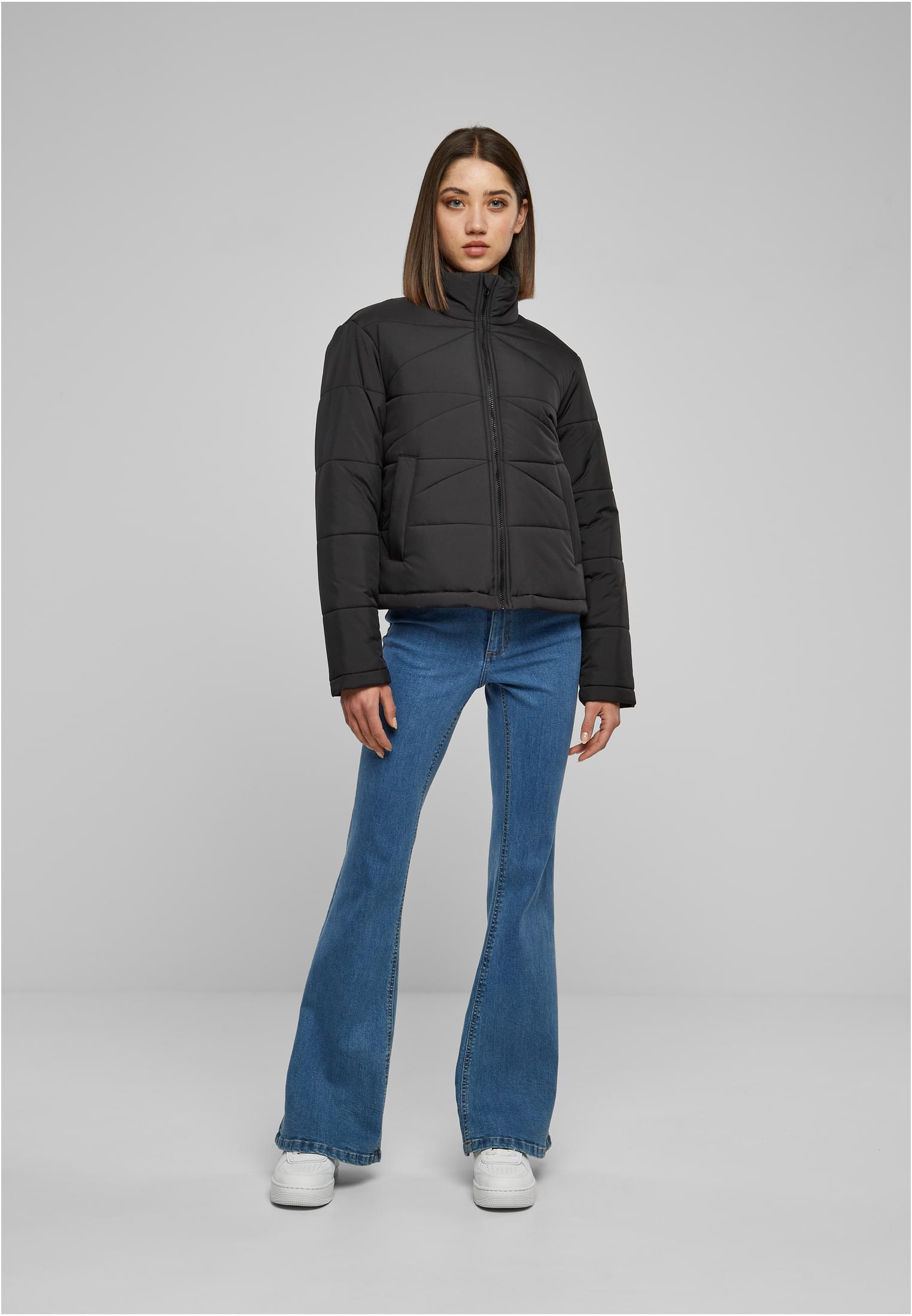 ladies arrow puffer jacket | black