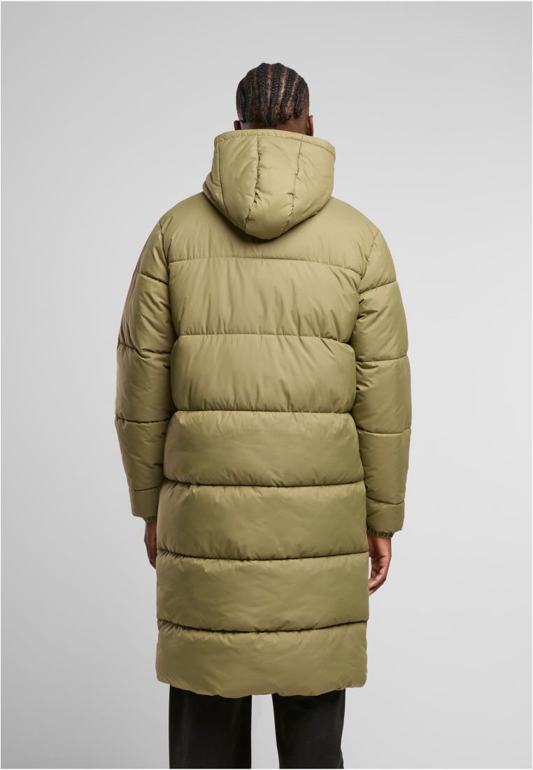long puffer coat | olive