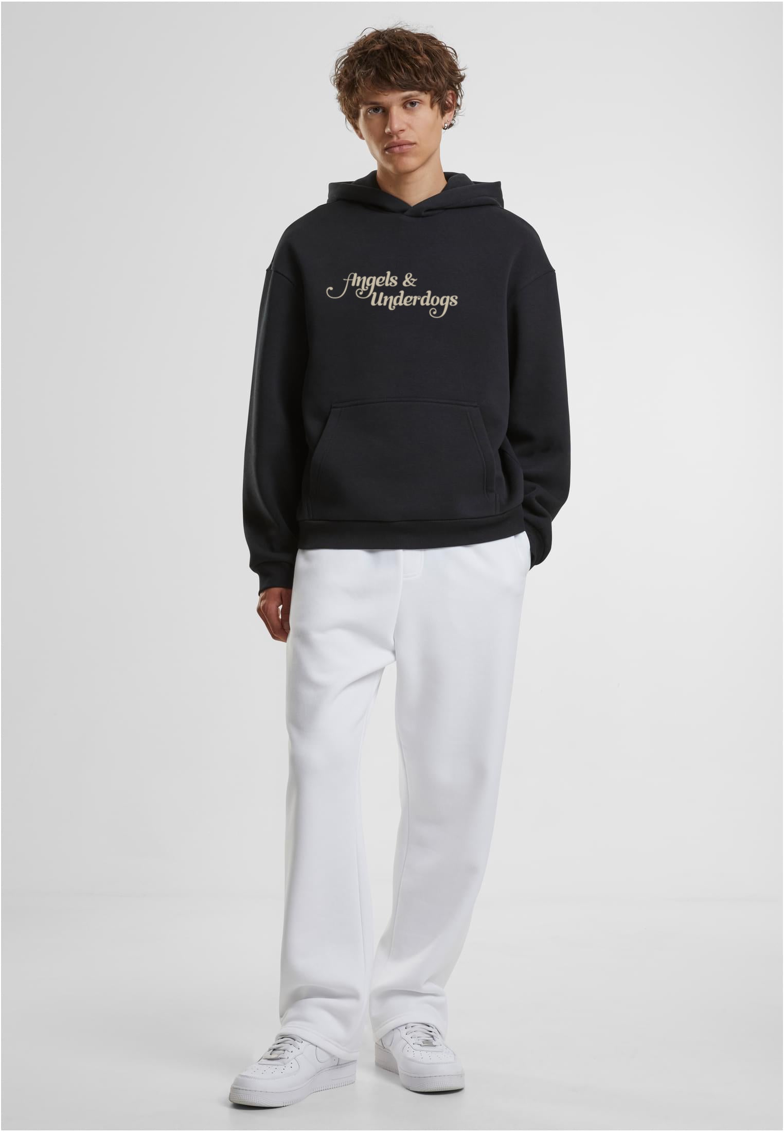 fluffy hoodie | "classic silver script" | black