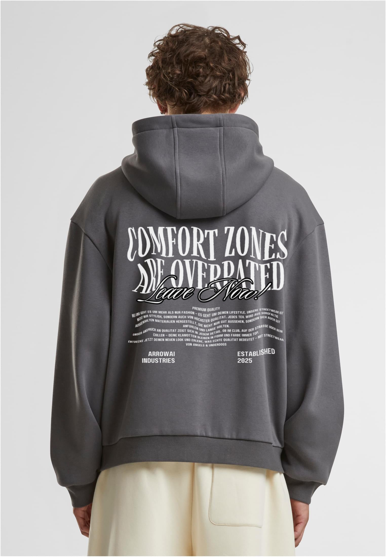 fluffy zip hoodie | "Comfort Zone" | dark grey