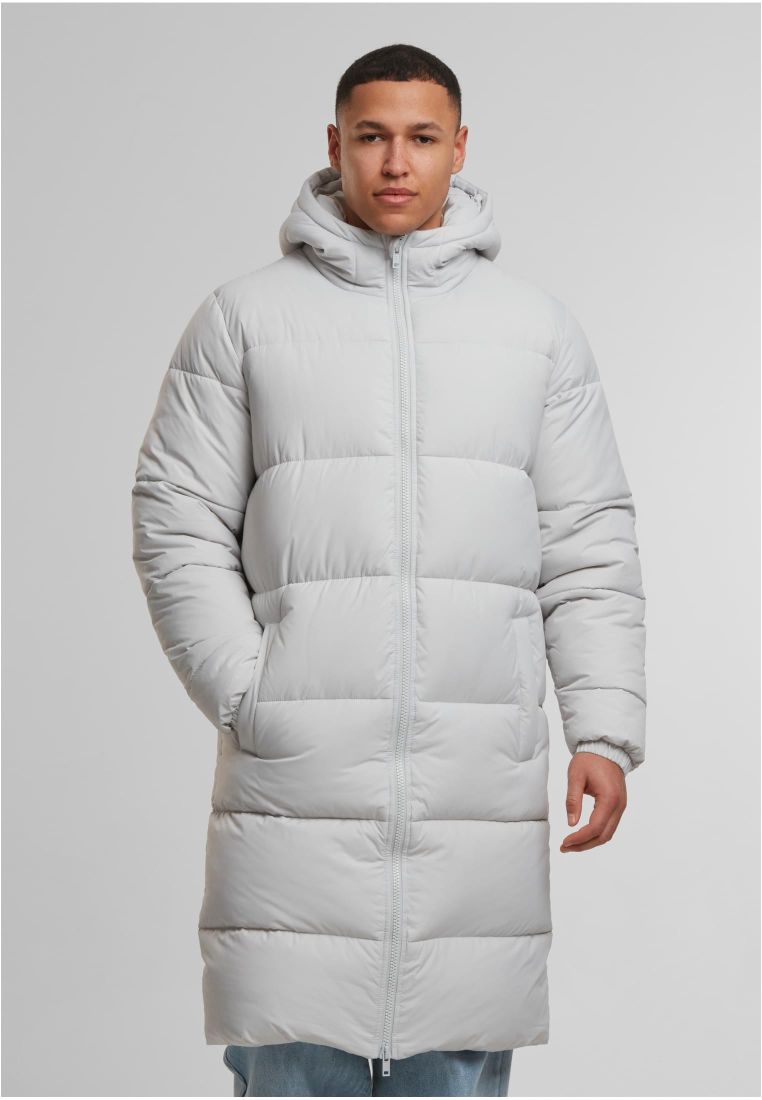 long puffer coat | light grey