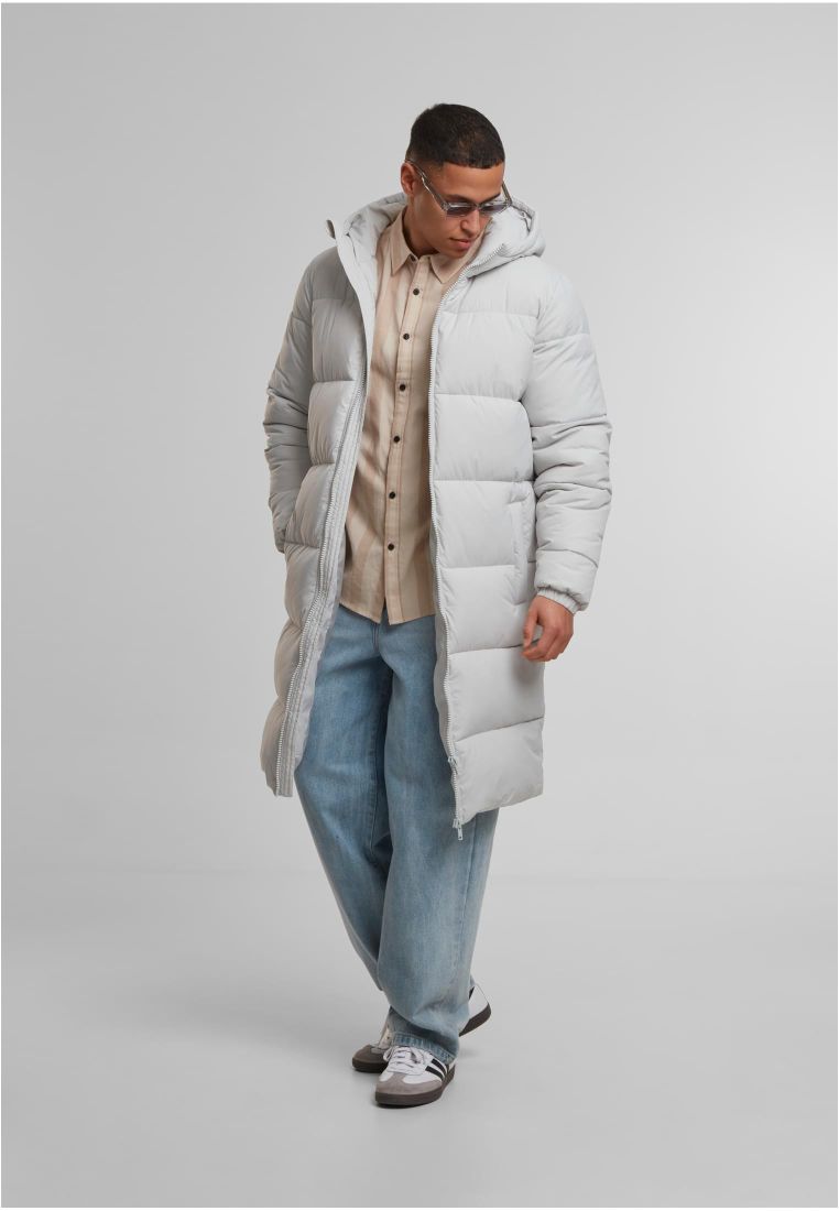 long puffer coat | light grey