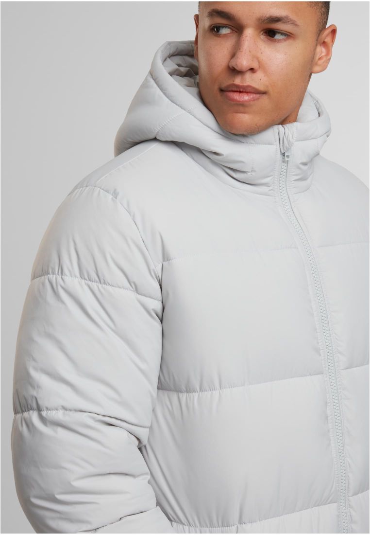 long puffer coat | light grey