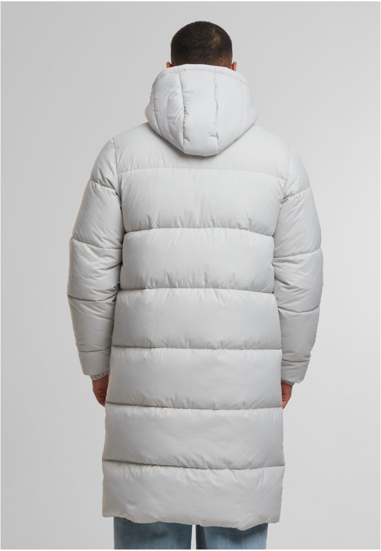 long puffer coat | light grey