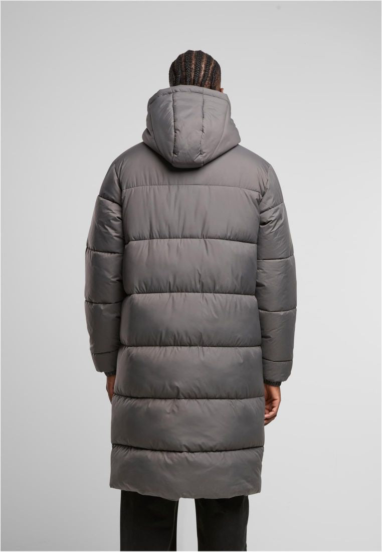 long puffer coat | dark grey