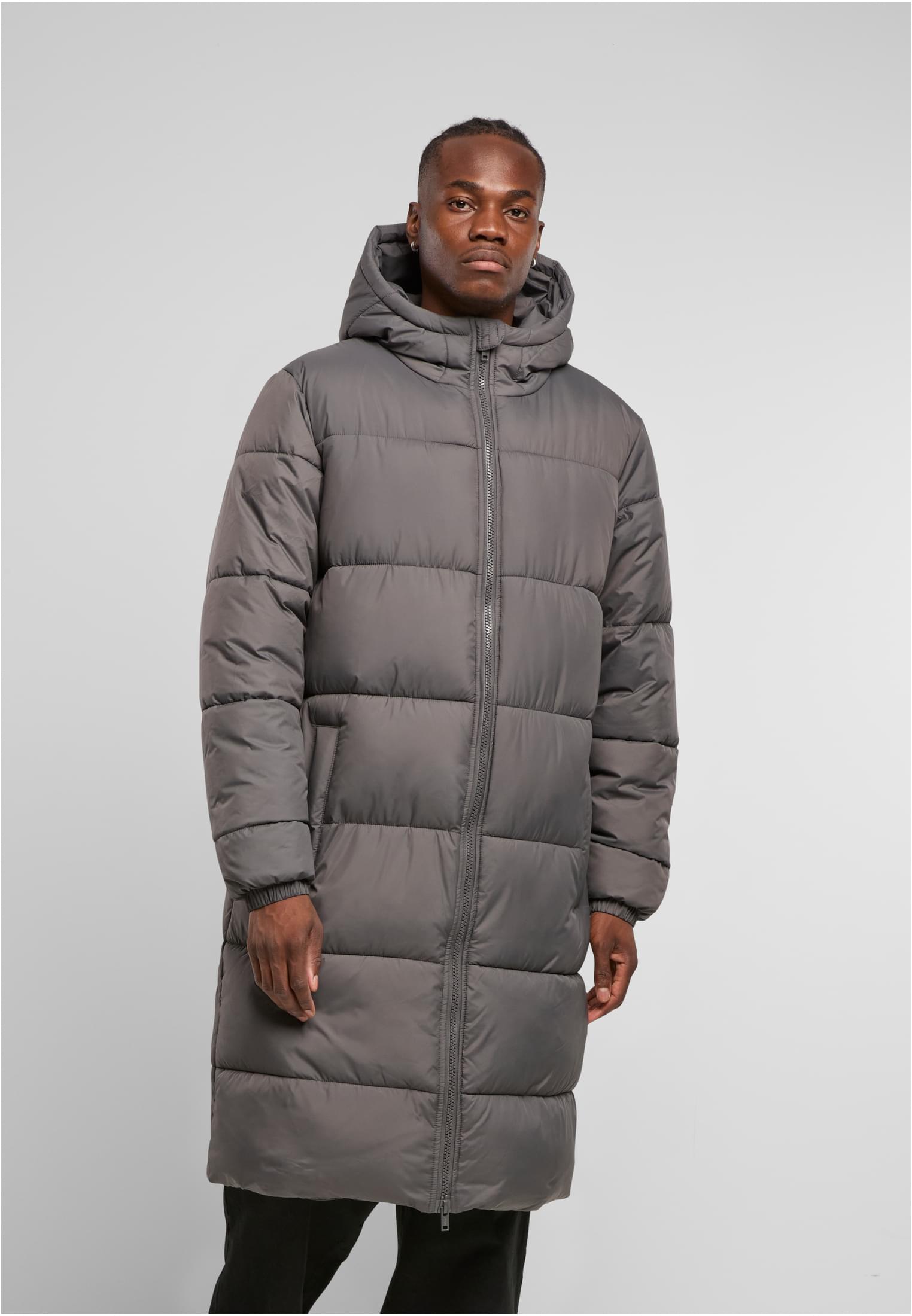 long puffer coat | dark grey