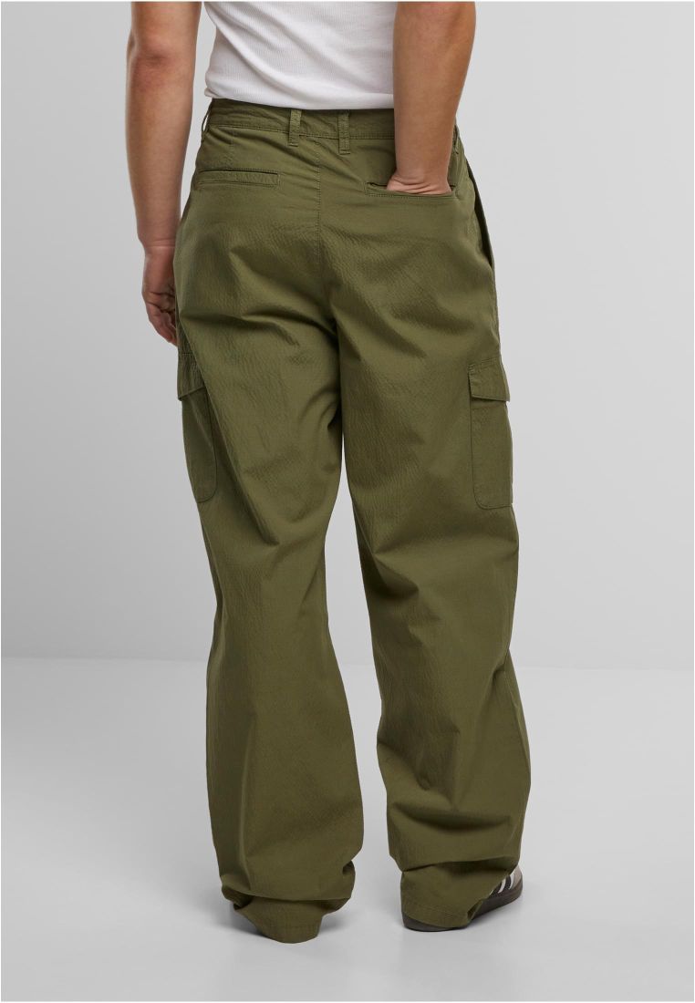 wide pleated cargo pants | olive